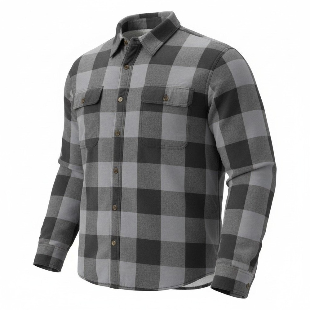 RedHead Flannel Shirt Jacket Mens 3XL Gray Plaid Sherpa Lined Heavy Shacket